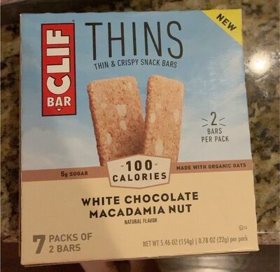 cliff macadamia nut thins bar front packaging