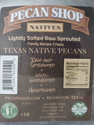 Texas native salted raw sprouted pecans