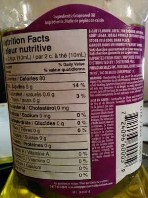 Grapeseed Oil front packaging