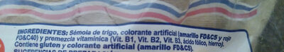 Fideos ingredients label