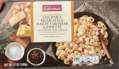 gourmet homestyle white cheddar in pipette macaroni and cheese