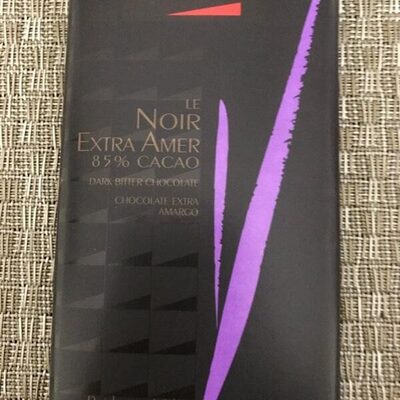 Valrhona Le Noir 85% Dark Bitter Chocolate - 3.5 Oz (2 Pack) front packaging