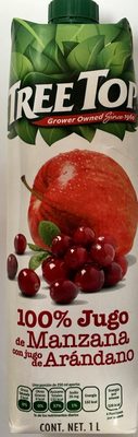 Tree Top 100% jugo de Manzana con jugo de Arándano front packaging
