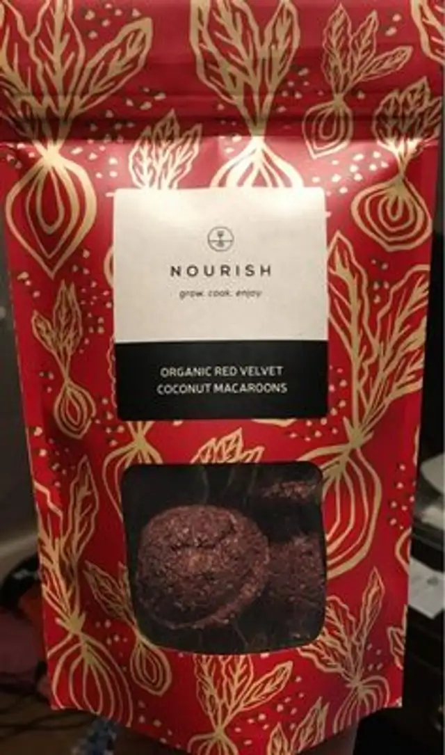 Organic red velvet coconut macaroons