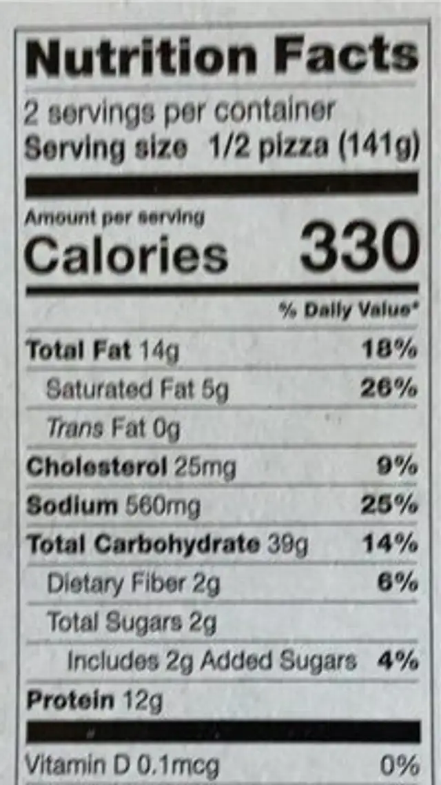 American flat bread nutrition facts table