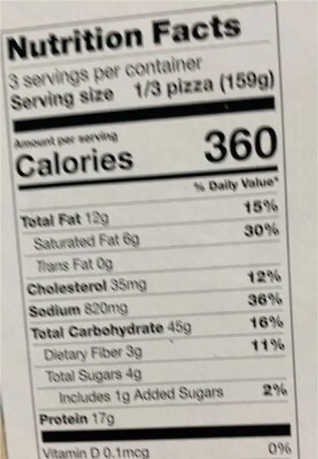 American flatbread handmade thin & crispy pizza nutrition facts table