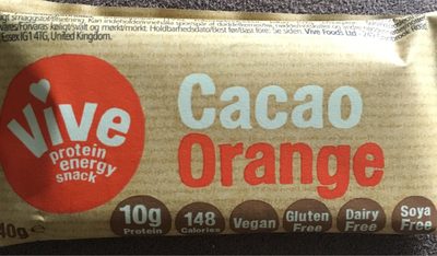 Vive cacao orange protein energy snack