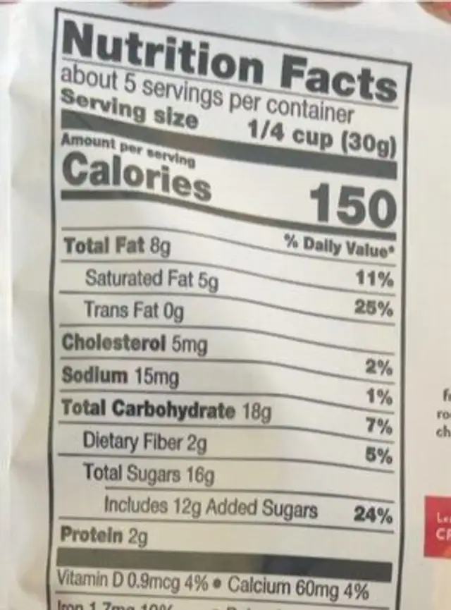 Crunchies freeze dried strawberries in milk chocolate nutrition facts table