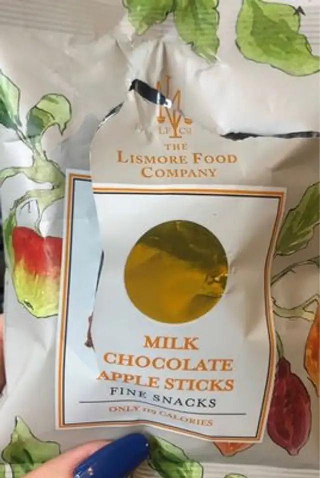 Milk chocolate apple sticks