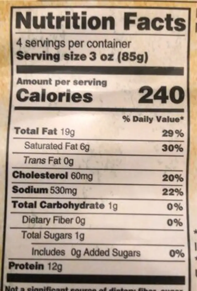 Dartagnan smoked andouille sausage nutrition facts table