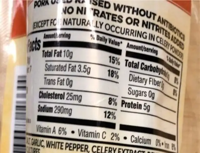 Dartagnan traditional dried sausage nutrition facts table