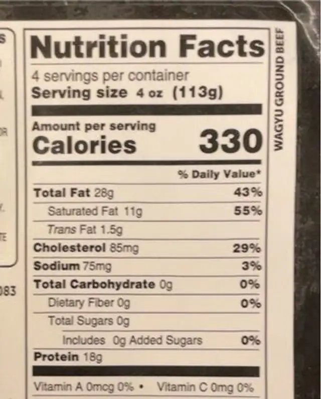 Dartagnan wagyu nutrition facts table