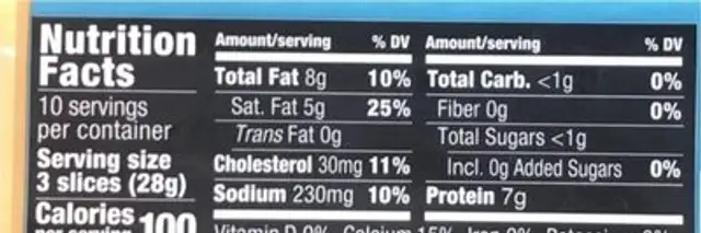 Cracker cuts Gouda nutrition facts table