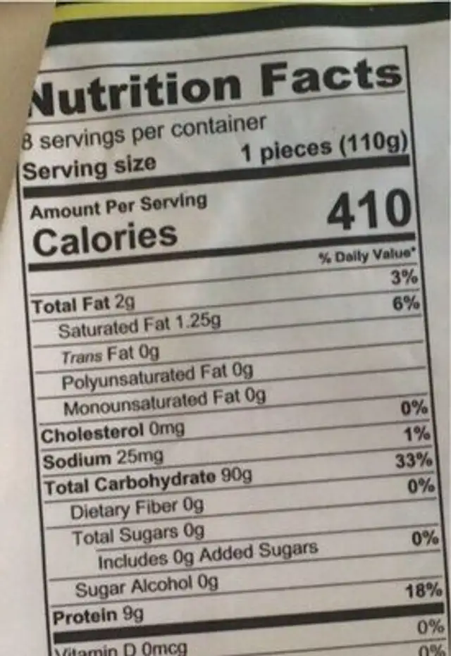 Brand vietnamese rice vermicelli nutrition facts table
