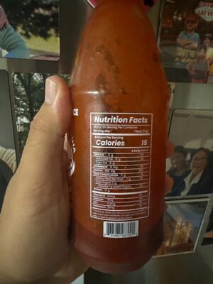 Sriracha Hot Sauce nutrition facts table