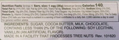 Sweet Surprise Chicks nutrition facts table