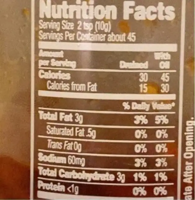 Sun dried tomatoes julienne cut with herbs nutrition facts table