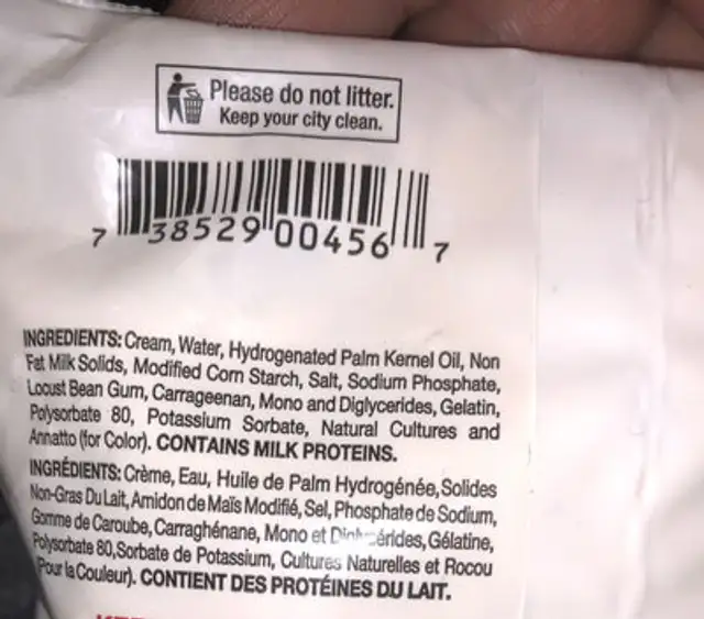 Crema la bendicion ingredients label