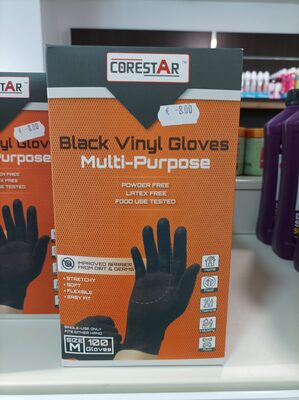 Black vinyl gloves