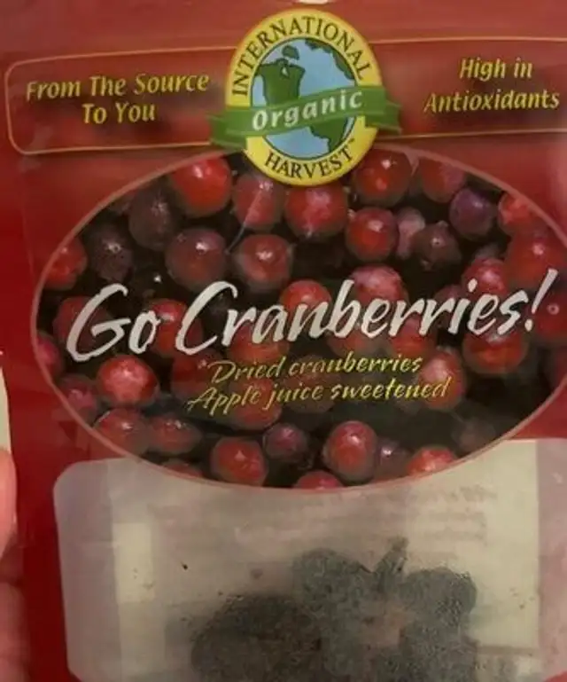 Dried cranberries apple juice sweetened