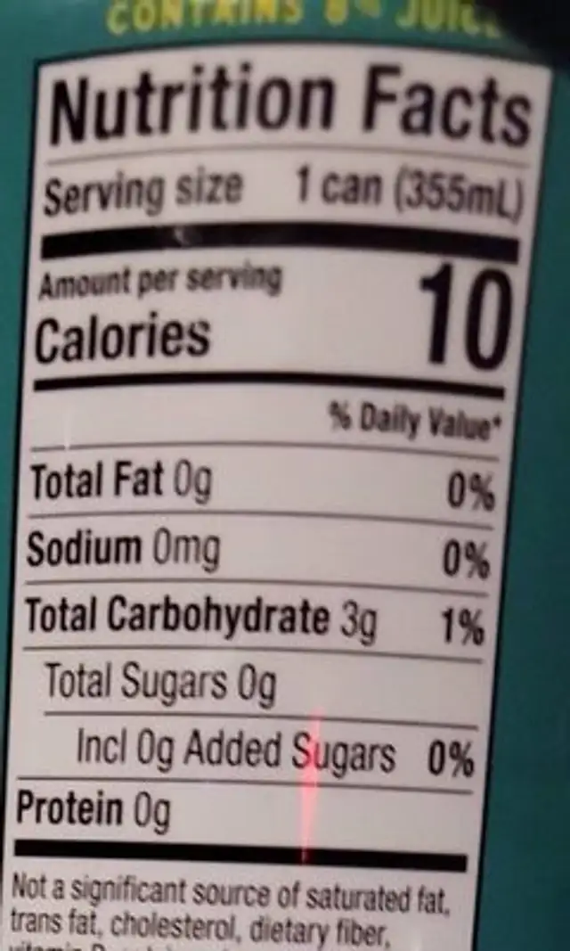 Bergamot oolang nutrition facts table