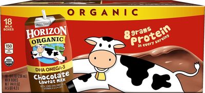 Lowfat organic milk box with dha omega