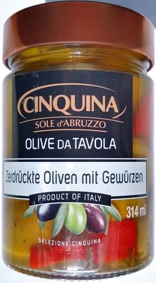 Zerdrückte Oliven mit Gewürzen