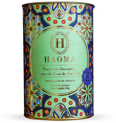 Paçoca Cobertura Chocolate Zero Lactose Haoma Lata 240g 12 Unidades