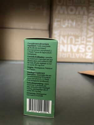 Huile Essentielle de Ravintsara Bio 10ml ingredients label