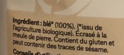 Farine Blé Semi-Complète T80 1kg ingredients label