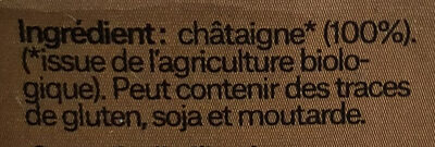 Farine Châtaigne Bio ingredients label