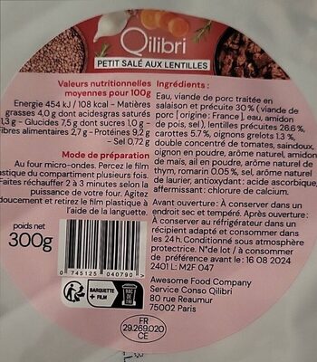 Petit salé aux lentilles
