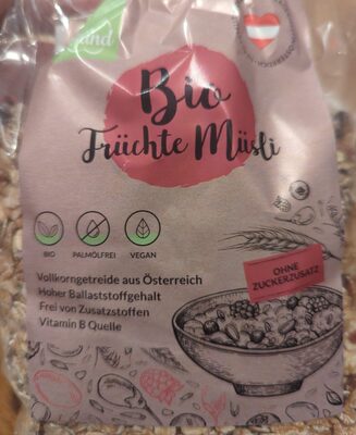 Bio Früchte Müsli front packaging