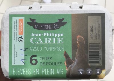 6 oeufs de poule élevées en plein air