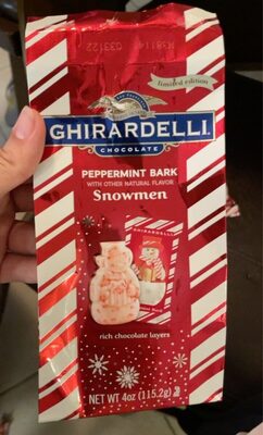 Peppermint bark snowman front packaging
