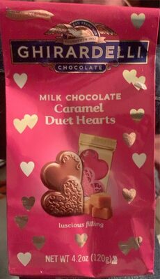 Milk Chocolate Caramel Duet Hearts