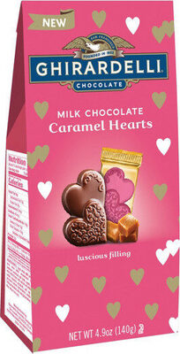 Valentine's day milk chocolate caramel hearts bag