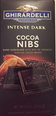 Intense dark chocolate cocoa nibs