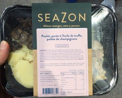 Poulet, puree a l’huile de truffe