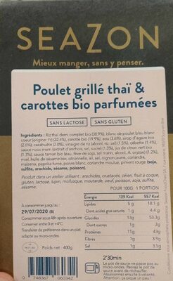 Poulet grillé thaï & carottes bio parfumées