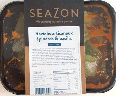 Raviolis artisanaux épinards & basilic