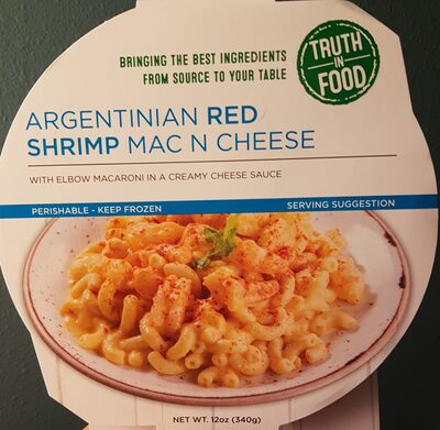 Argentinian red shrimp mac n cheese front packaging