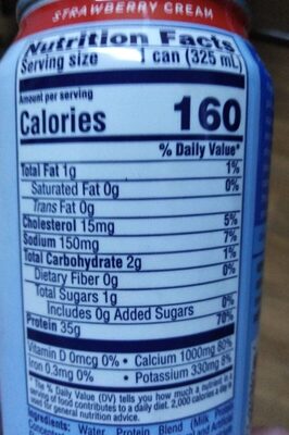 Pure protéin shake nutrition facts table