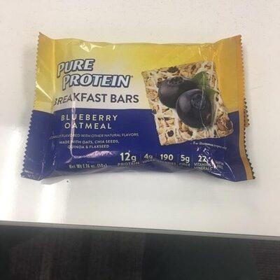 Blueberry oatmeal breakfast bars front packaging