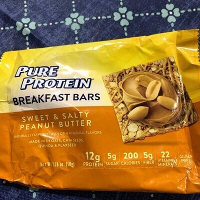 Breakfast bar, Sweet and Salty Peanut Butter front packaging