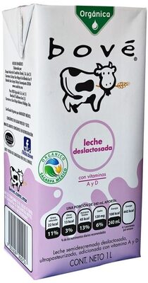 Leche Bové orgánica deslactosada