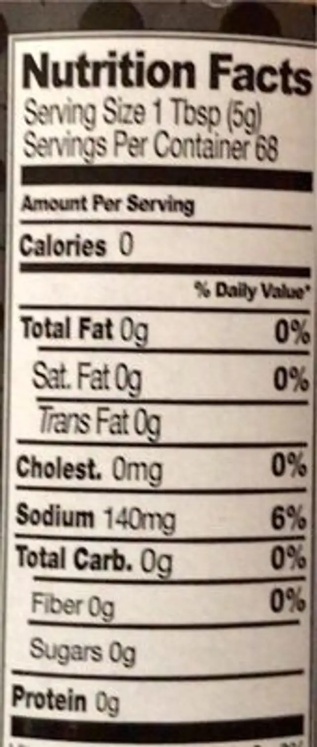 schlotzskys hot sauce nutrition facts table