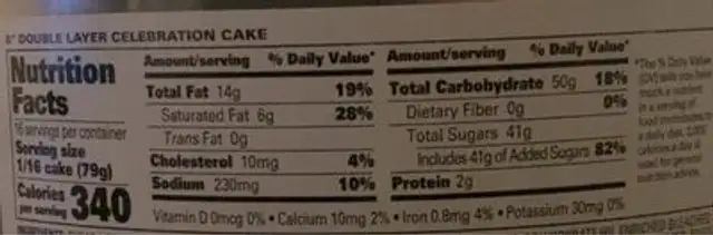 Moist yellow cake with rich vanilla flavored buttrcreme nutrition facts table