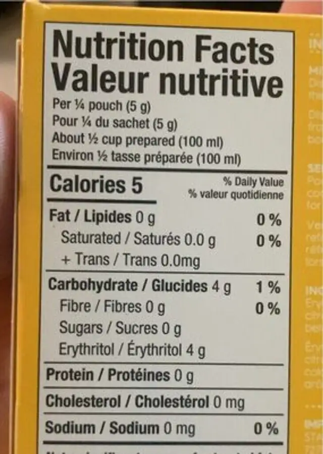 Natural peach jel dessert sugar free nutrition facts table