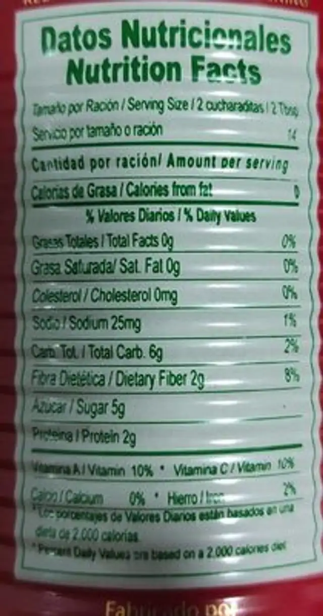 Linda tomato paste nutrition facts table